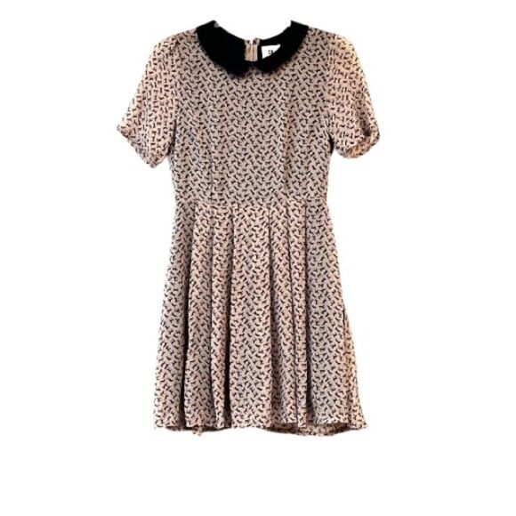 Vintage Equestrian Chiffon Horse Mini Dress S - Picture 1 of 6